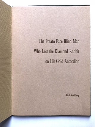 Item #H10136 The Potato Face Blind Man Who Lost the Diamond Rabbit on his Gold Accordion. Carl...