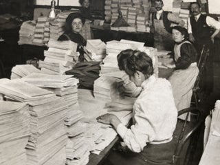 1910s 8x6 photo of collation and printing work at a printing press