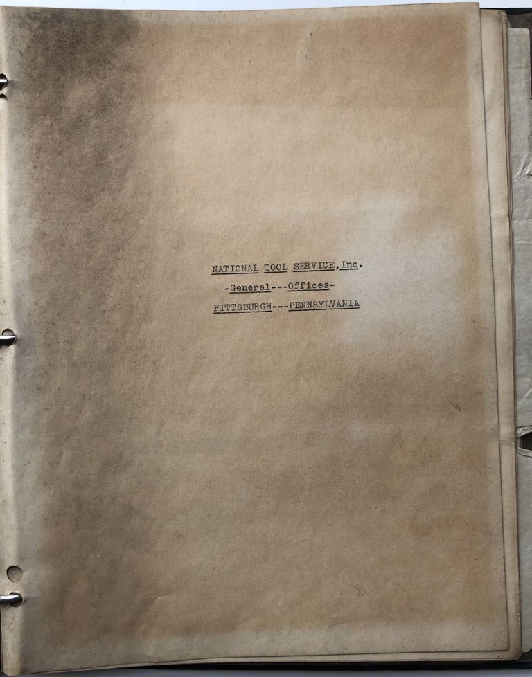 Item #H10335 Binder of bylaws and minutes for National Tool Service, Inc. 1924-1927. Pittsburgh.