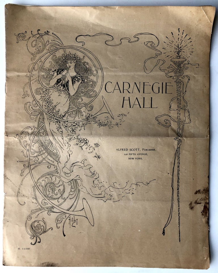 Item #H10342 NY: Concert Program for May 29 Carnegie Hall, 1901: Amacitia Amateur Band.