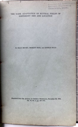 Collected Papers, Vol. II, 1934-1942, Visual Systems, Vitamin A, Physiology of Vision, Miscellaneous papers, Graduate Work