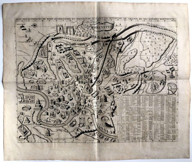Item #H10375 Roma Vetus: Plan Des Antiquitez De Rome, Représentées Et Distinguées Suivant La Situation De Chacun De Ses Anciens Monuments (1708). Henri Chatelain.