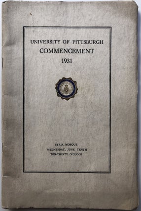 Item #H10417 Commencement 1931. University of Pittsburgh