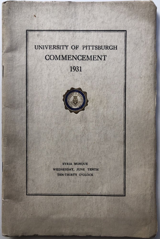 Item #H10417 Commencement 1931. University of Pittsburgh.