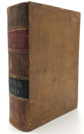 Item #H10424 Martindale's United States Law Directory for 1874. James B. Martindale