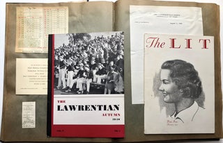 1939-1941 Scrapbook of Lawrenceville School (NJ) kept by Arthur Wells, including copies of "The Lit" from 1941 with first published appearances by James Merrill and Frederick Buechner