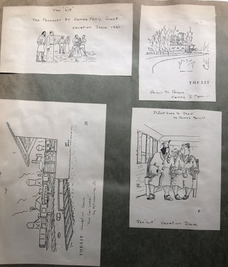 1939-1941 Scrapbook of Lawrenceville School (NJ) kept by Arthur Wells, including copies of "The Lit" from 1941 with first published appearances by James Merrill and Frederick Buechner