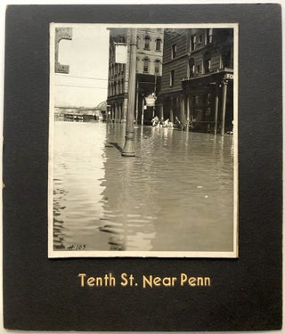 Item #H10527 6 original 8 x 10 photos of 1936 Flood in Downtown Pittsburgh: Horne's at Penn Ave.;...