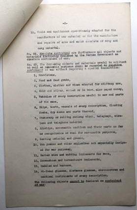 3 WWI circulars from the estate of diplomat Ulysses Grant-Smith, 1914-1915, on Contraband of War