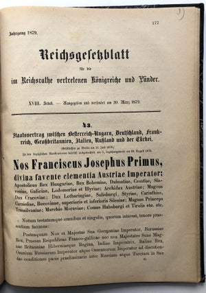 Austrian printings of the Treaty of Paris (1856) and Treaty of Berlin (1878)