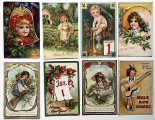 Item #H10784 Ca. 1903-1919 35 chromolithograph & relief greeting cards (Birthday, Christmas, New...