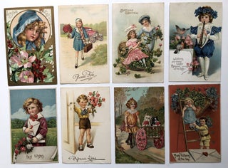 Item #H10786 24 1905-1910s postcards, flower - floral themed, Birthday, Christmas, New Years,...