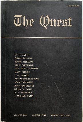 Item #H10794 The Quest, Vol. I no. 1, Winter 1965-1966. Alexis Levitin, Irving Feldman, ed. W. H....