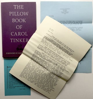 Item #H10941 The Pillow Book of Carol Tinker - insc. by publisher Jeffrey Miller and significant...