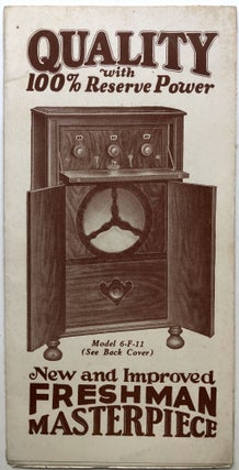 Item #H11093 1926 brochure for the Freshman line of speakers, radios, amps, etc. Chas. Freshman Co