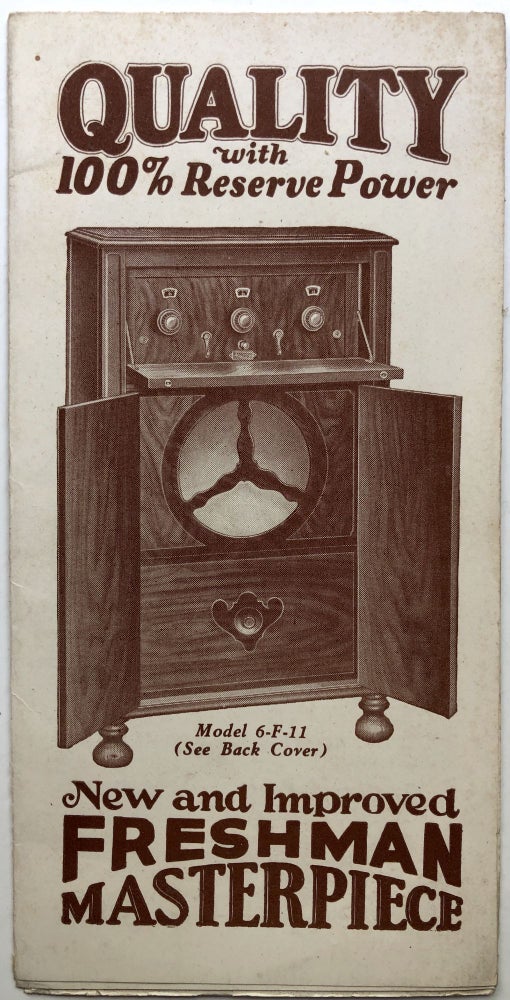 Item #H11093 1926 brochure for the Freshman line of speakers, radios, amps, etc. Chas. Freshman Co.