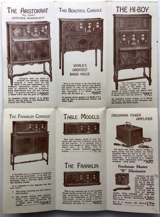 1926 brochure for the Freshman line of speakers, radios, amps, etc.