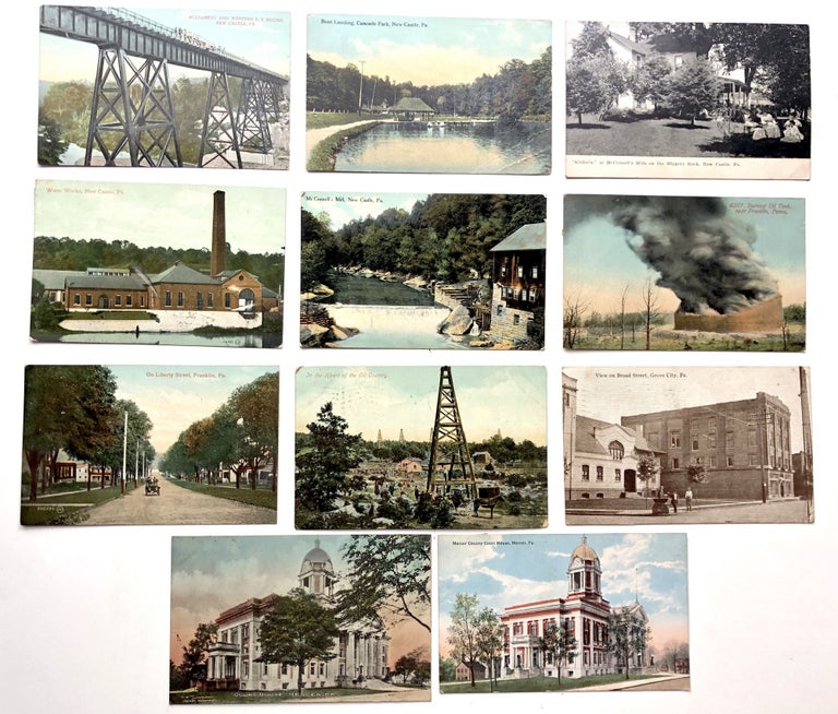 Item #H11111 11 1910s postcards of NW Pennsylvania: New Castle, Mercer, Grove City, Franklin, Oil Country