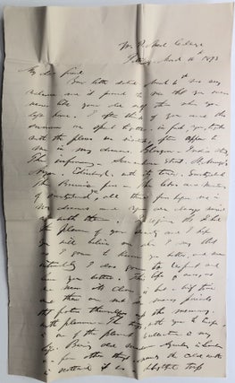Extraordinary archive of 150 letters between the founder of the Western Pennsylvania Medical School (University of Pittsburgh) and his wife, plus letters from Thomas Spencer Wells, John Milton Duff, James B. Murdoch and others
