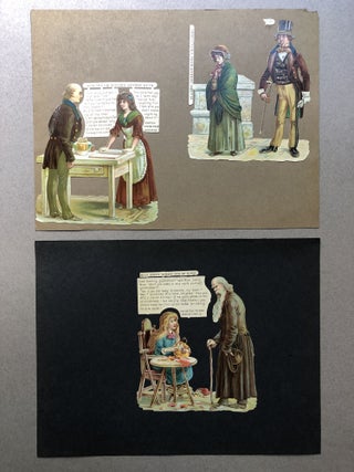 Item #H11236 1890s 9 die-cuts illustrating characters from Charles Dickens novels