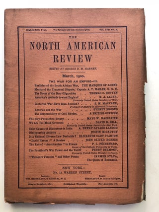 Item #H11385 The North American Review, March 1900. A. T. Mahan Marquis of Lorne, Justin...