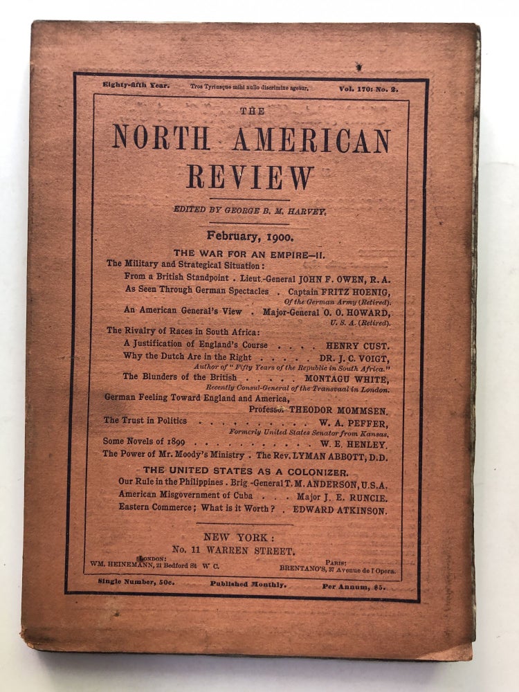 Item #H11387 The North American Review, February 1900. Lyman Abbott W. E. Henley, Theodor Mommssen.