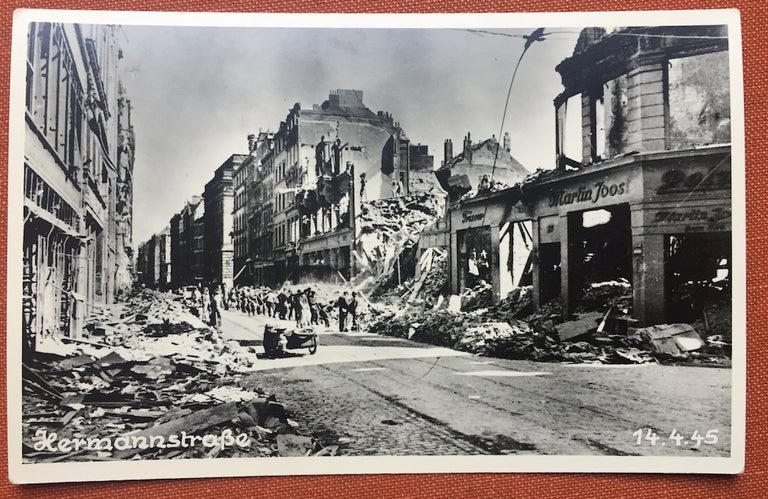 Item #H1140 Real photo postcard of Hermannstrasse, Hamburg, 14.4.45 (April 14, 1945). Hugo Schmidt-Luchs.