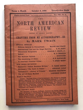 Item #H11401 The North American Review, October 5, 1906. Brander Matthews Mark Twain, W. D....