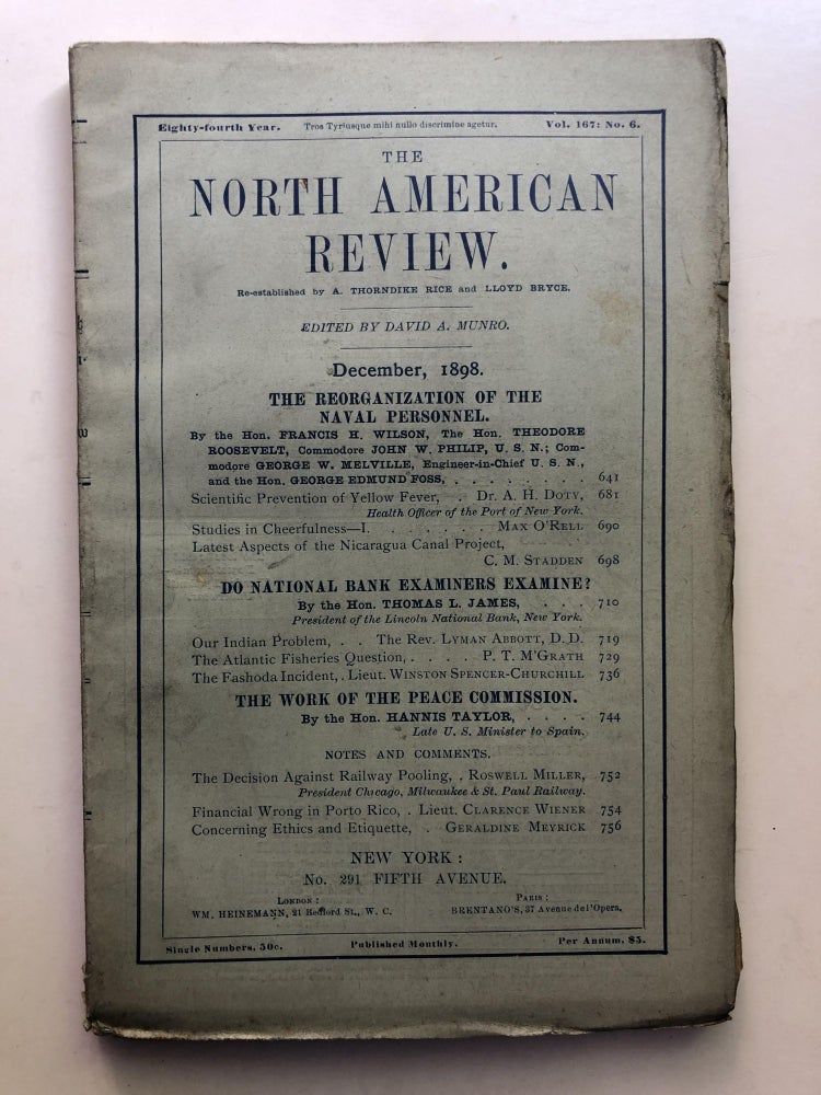 Item #H11406 The North American Review, December 1898. Max O'Rell Theodore Roosevelt, Winston Spencer Churchill, Lyman Abbott.