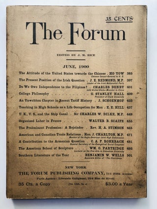 Item #H11442 The Forum, June 1900. Joseph Mayer Rice, Benjamin W. Wells, Walter B. Scaife, G....