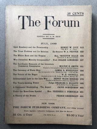 Item #H11526 The Forum, July 1899. Joseph Mayer Rice, Frederic C. Penfield, Cesare Lombroso, ed....