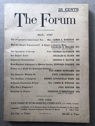 Item #H11540 The Forum, May 1897. Joseph Mayer Rice, James A. Roberts, ed. J. Georges Clemenceau