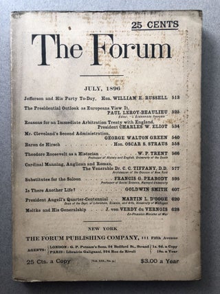 Item #H11542 The Forum, July 1896. Joseph Mayer Rice, Charles W. Eliot, ed. William E. Russell