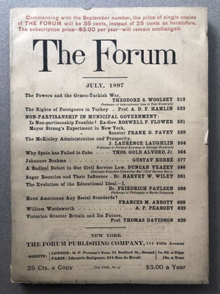 Item #H11556 The Forum, July 1897. Joseph Mayer Rice, Gustav Kobbé, ed. Frances M. Abbott