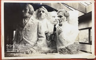 Item #H1159 Real photo postcard: Gutzon Borglum's Model of Mt. Rushmore Memorial, ca. 1927....