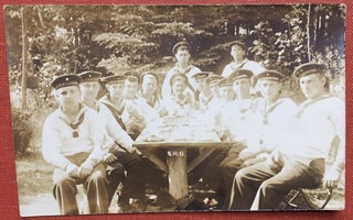 Item #H1160 RPPC, Real Photo postcard, 16.VI.13 (June 16, 1913) of German sailors wearing hats of...