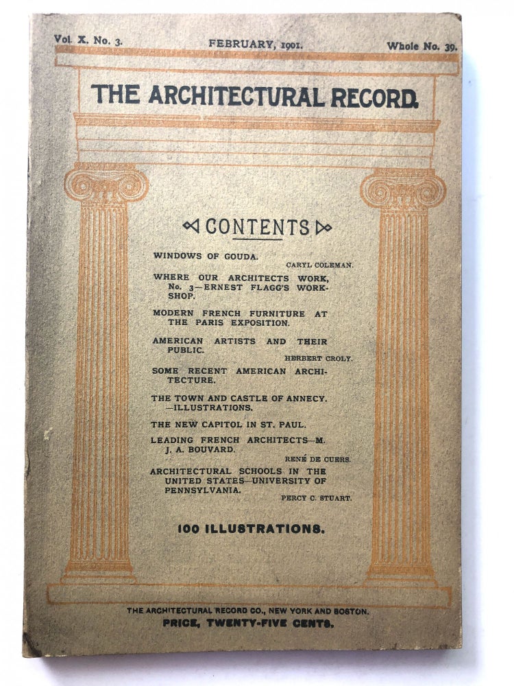 Item #H11603 The Architectural Record, January 1901. Herbert Croly Caryl Coleman.