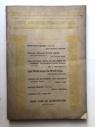 Item #H11617 The Architectural Record, Vol. III no. 3, January-March 1894. William Nelson Black...