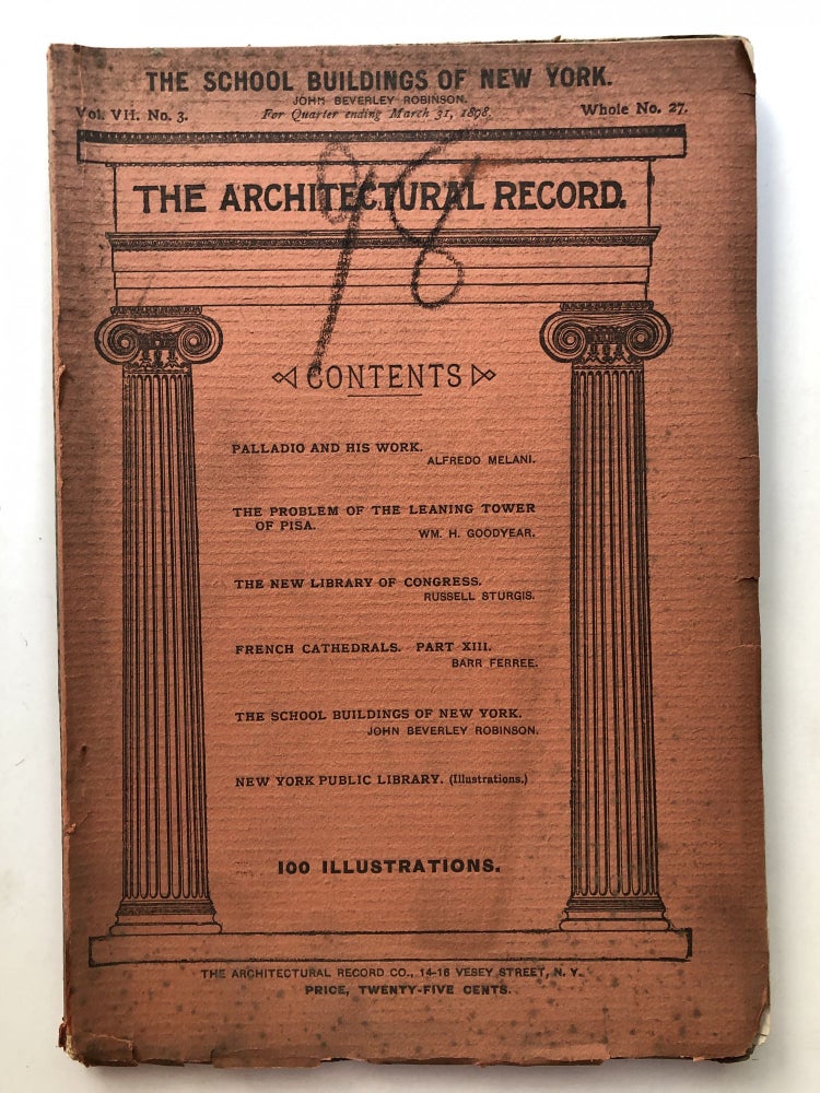 Item #H11653 The Architectural Record, Vol. VII, No. 3, January-March 1898. Russell Sturgis Alfredo Melani.