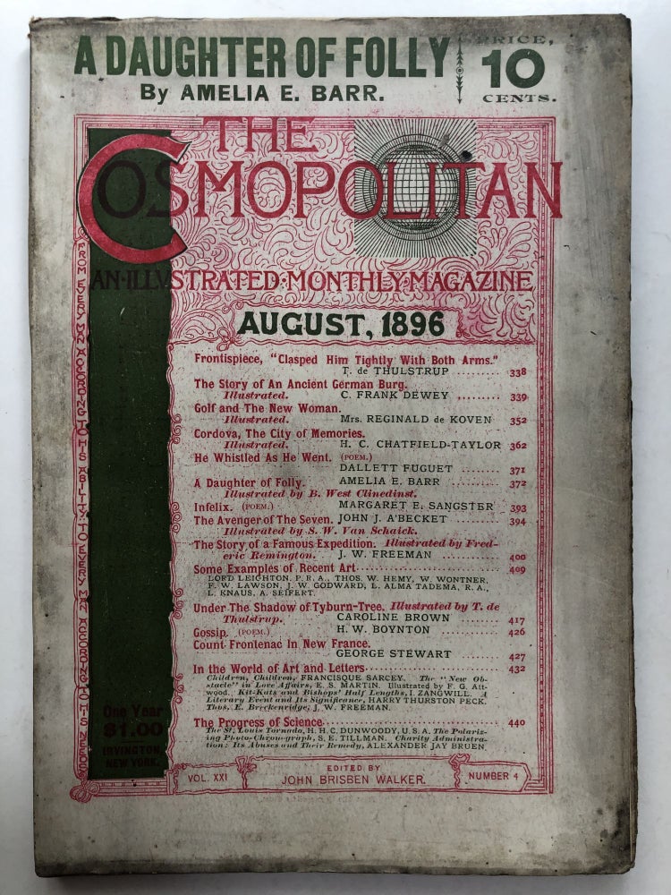 Item #H11841 The Cosmopolitan, an Illustrated Monthly Magazine, August, 1896. Margaret E. Sangster Amelia E. Barr, George Stewart.