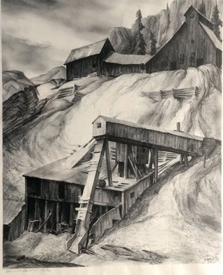 "Drift at Red Mountain" 1940s lithograph by one of Warhol's art teachers at Carnegie Tech