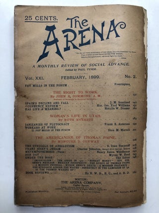 Item #H11967 The Arena, February 1899. Paul Tyner, Ruth Everett, ed. John R. Commons