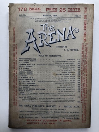 Item #H11973 The Arena, August 1896. Benjamin O. Flower, George Canning Hill, ed. Annie I. Muzzey