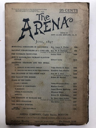 Item #H12001 The Arena, June 1897. John Clark Ridpath, James Whitcomb Riley, ed. Elizabeth Cady...