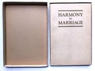 Item #H12123 Harmony in Marriage. Leland Foster Wood, Robert Latou Dickinson