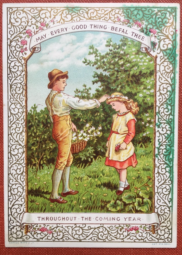 Item #H1220 New Years card: May Every Good Thing Befal Thee throughout the Coming Year. Kate Greenaway.