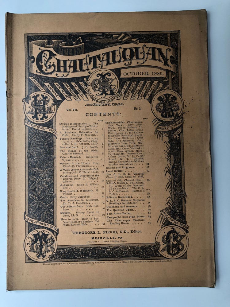 Item #H12224 The Chautauquan, October 1886. Theodore L. Flood, Katherine Tynan, Edward Everett Hale, ed. Kate Sanborn.