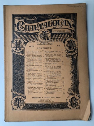 Item #H12225 The Chautauquan, November 1886. Theodore L. Flood, Kate Sanborn, ed. Mary Livermore
