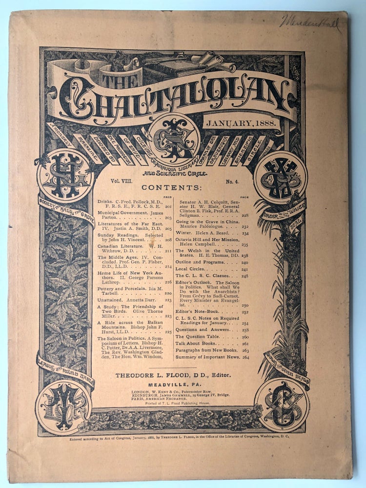 Item #H12237 The Chautauquan, January 1888. Theodore L. Flood, Helen Campbell, ed. Ida Tarbell.