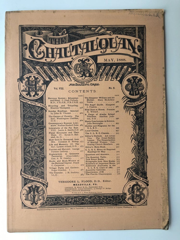 Item #H12241 The Chautauquan, May 1888. Theodore L. Flood, Washington Gladden, ed. John Burroughs.